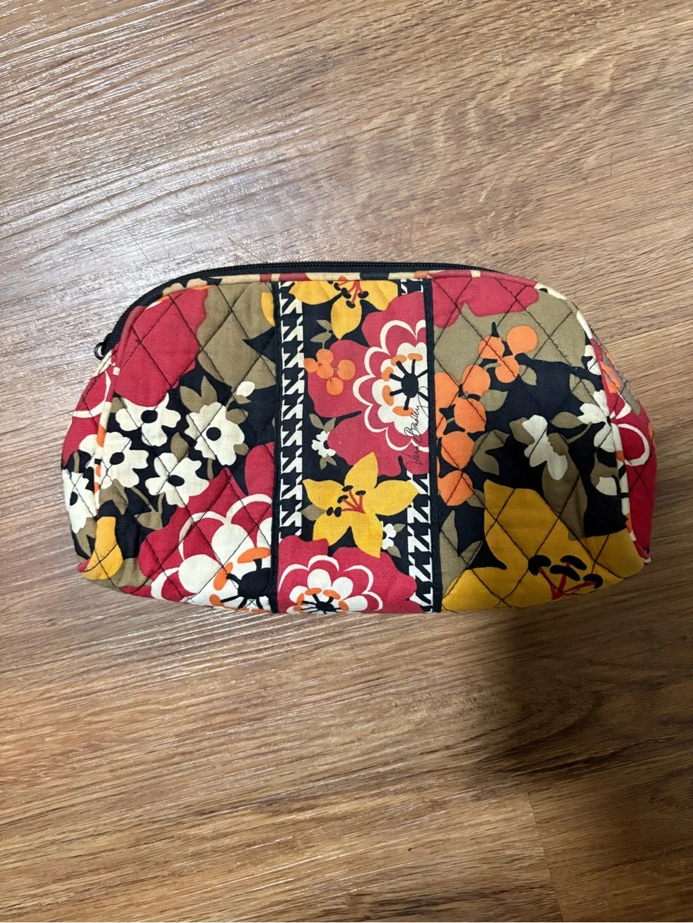 Vera Bradley Canterberry Magenta Cosmetic Bag‎ & Zip Pouch Set Retired Floral